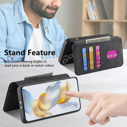 For Honor 90 CaseNeo MagSafe RFID Anti-theft Retro Leather Phone Case(Black) by CaseNeo