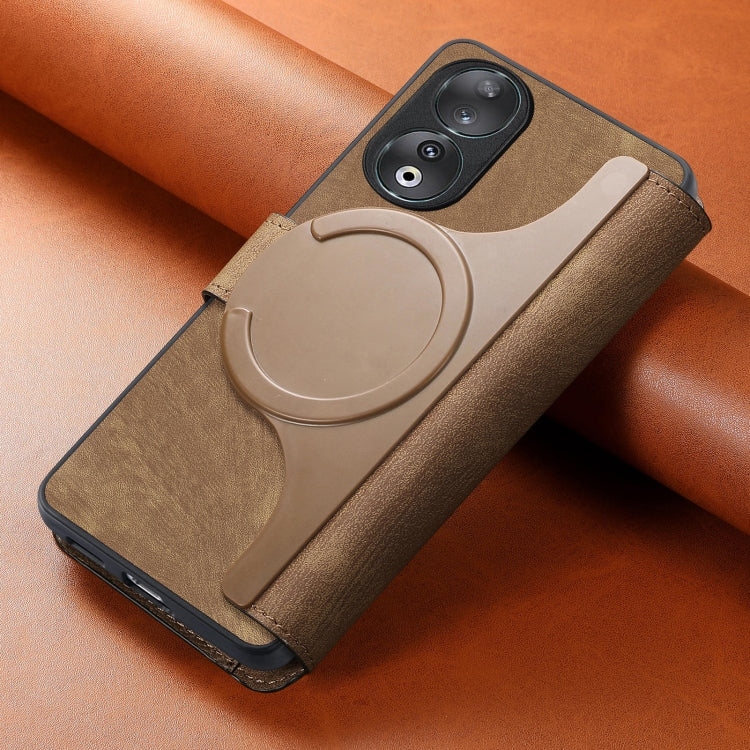 For Honor 90 CaseNeo MagSafe RFID Anti-theft Retro Leather Phone Case(Brown) by CaseNeo