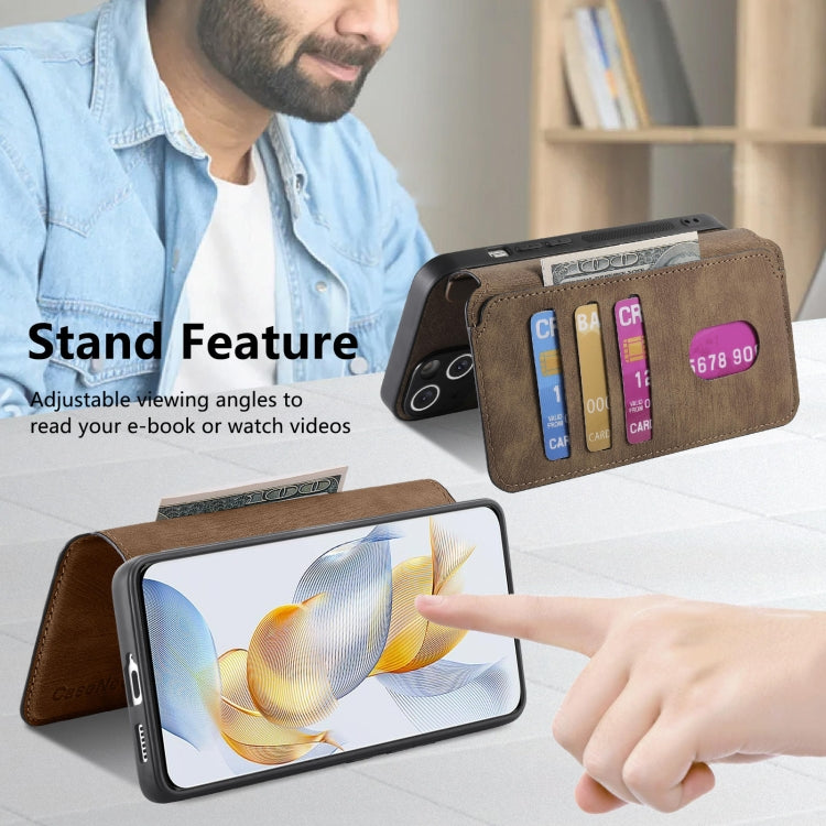 For Honor 90 CaseNeo MagSafe RFID Anti-theft Retro Leather Phone Case(Brown) by CaseNeo