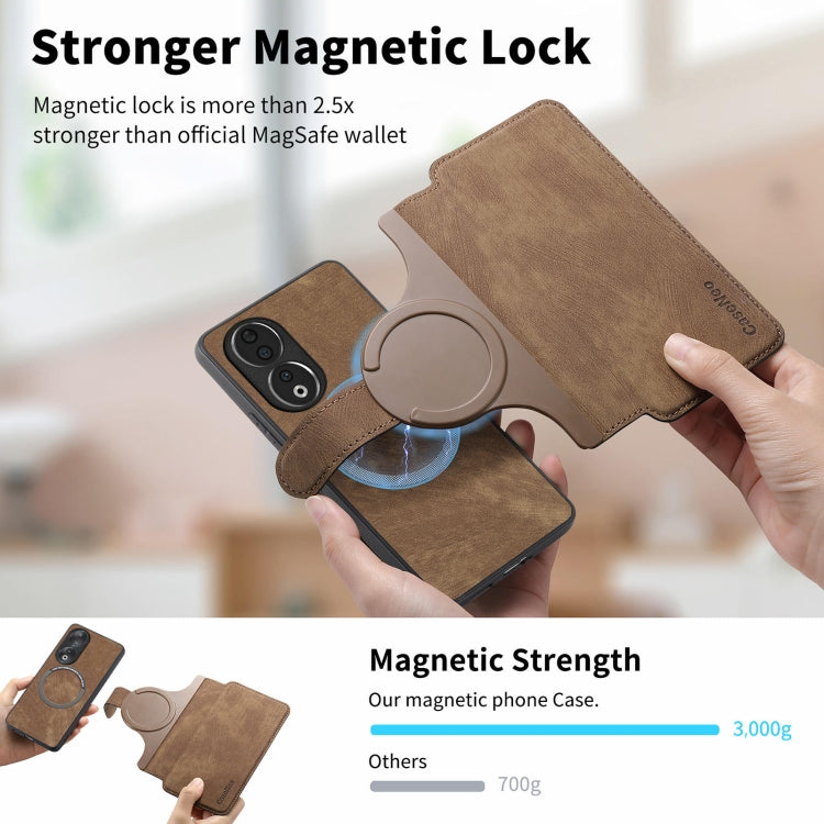 For Honor 90 CaseNeo MagSafe RFID Anti-theft Retro Leather Phone Case(Brown) by CaseNeo