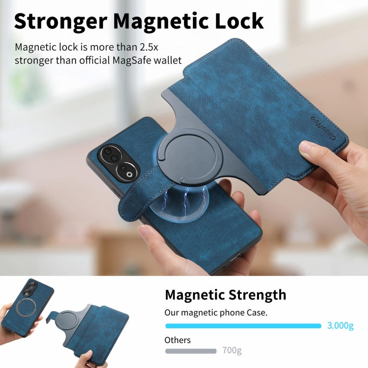 For Honor 90 CaseNeo MagSafe RFID Anti-theft Retro Leather Phone Case(Blue) by CaseNeo