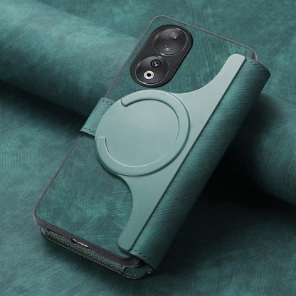 For Honor 90 CaseNeo MagSafe RFID Anti-theft Retro Leather Phone Case(Green) by CaseNeo