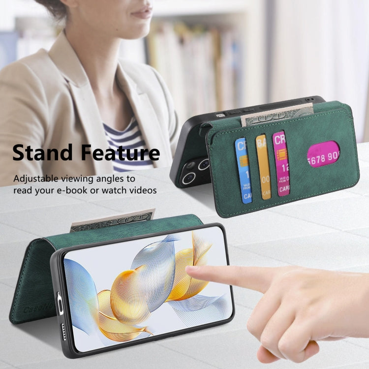 For Honor 90 CaseNeo MagSafe RFID Anti-theft Retro Leather Phone Case(Green) by CaseNeo