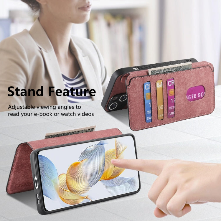 For Honor 90 CaseNeo MagSafe RFID Anti-theft Retro Leather Phone Case(Pink) by CaseNeo