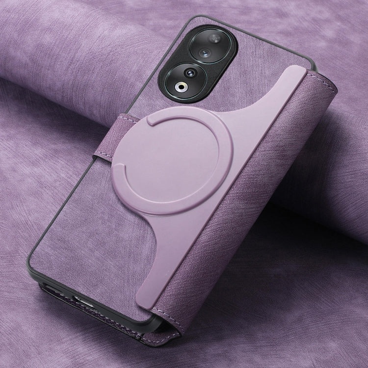 For Honor 90 CaseNeo MagSafe RFID Anti-theft Retro Leather Phone Case(Purple) by CaseNeo