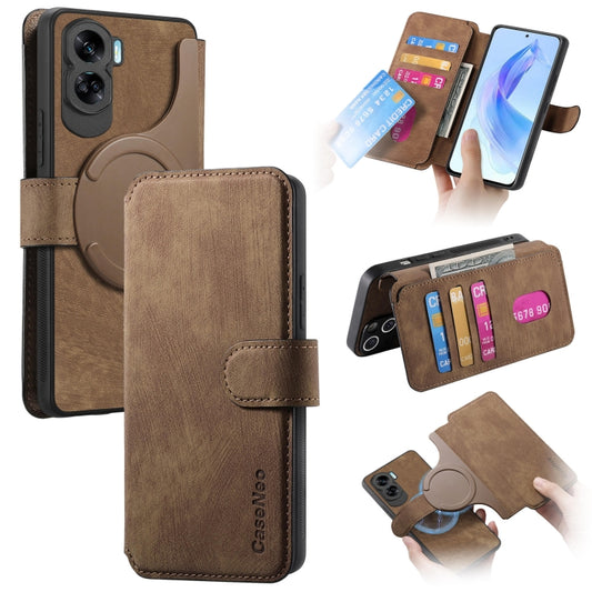 For Honor 90 Lite CaseNeo MagSafe RFID Anti-theft Retro Leather Phone Case(Brown) by CaseNeo