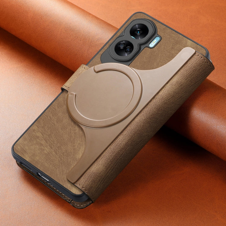 For Honor 90 Lite CaseNeo MagSafe RFID Anti-theft Retro Leather Phone Case(Brown) by CaseNeo