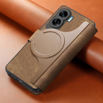 For Honor 90 Lite CaseNeo MagSafe RFID Anti-theft Retro Leather Phone Case(Brown) by CaseNeo