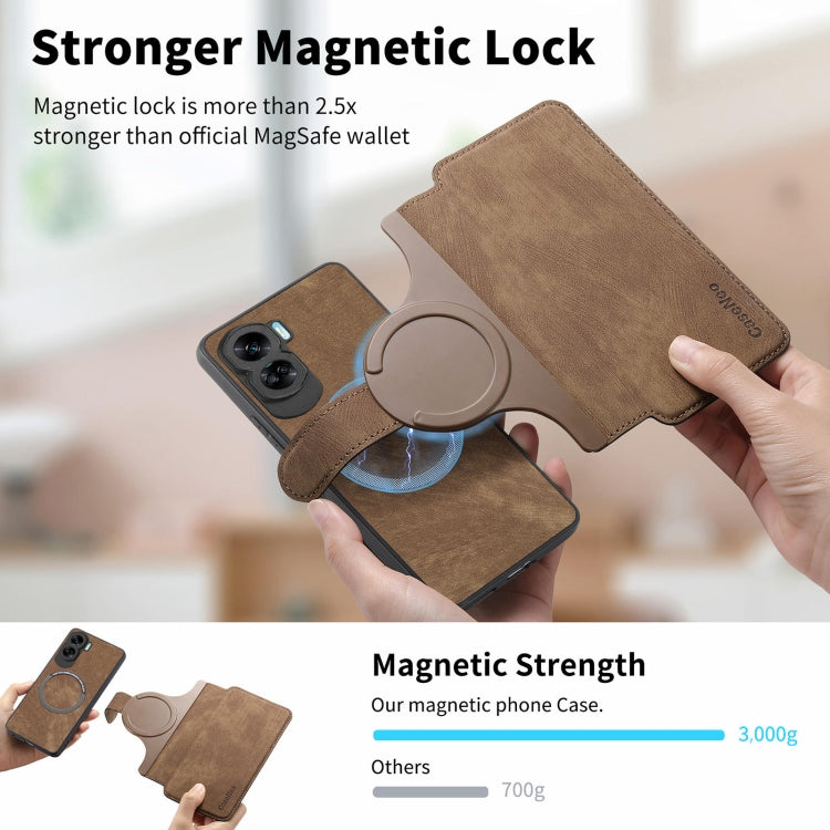For Honor 90 Lite CaseNeo MagSafe RFID Anti-theft Retro Leather Phone Case(Brown) by CaseNeo