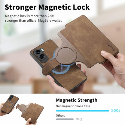 For Honor 90 Lite CaseNeo MagSafe RFID Anti-theft Retro Leather Phone Case(Brown) by CaseNeo