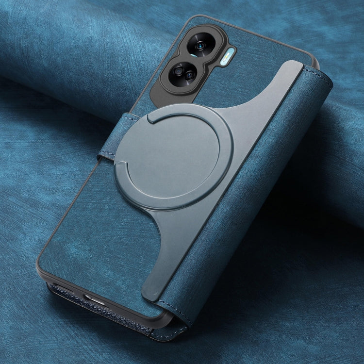For Honor 90 Lite CaseNeo MagSafe RFID Anti-theft Retro Leather Phone Case(Blue) by CaseNeo