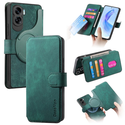 For Honor 90 Lite CaseNeo MagSafe RFID Anti-theft Retro Leather Phone Case(Green) by CaseNeo