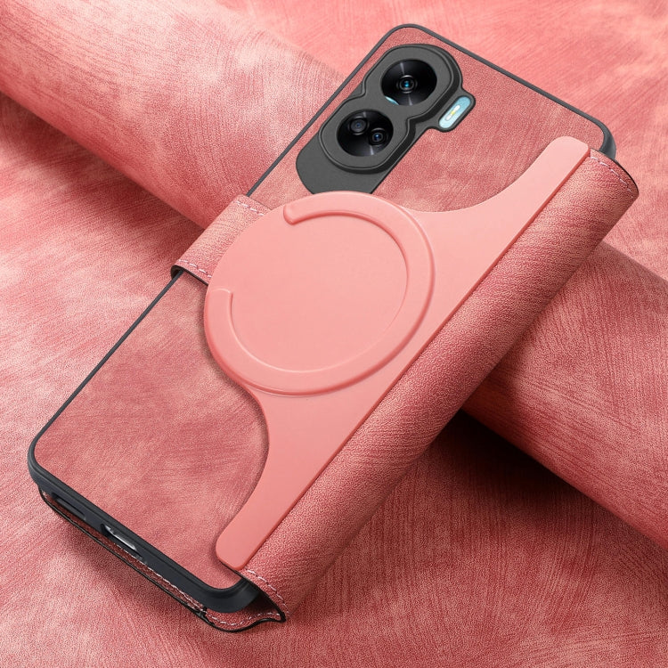 For Honor 90 Lite CaseNeo MagSafe RFID Anti-theft Retro Leather Phone Case(Pink) by CaseNeo