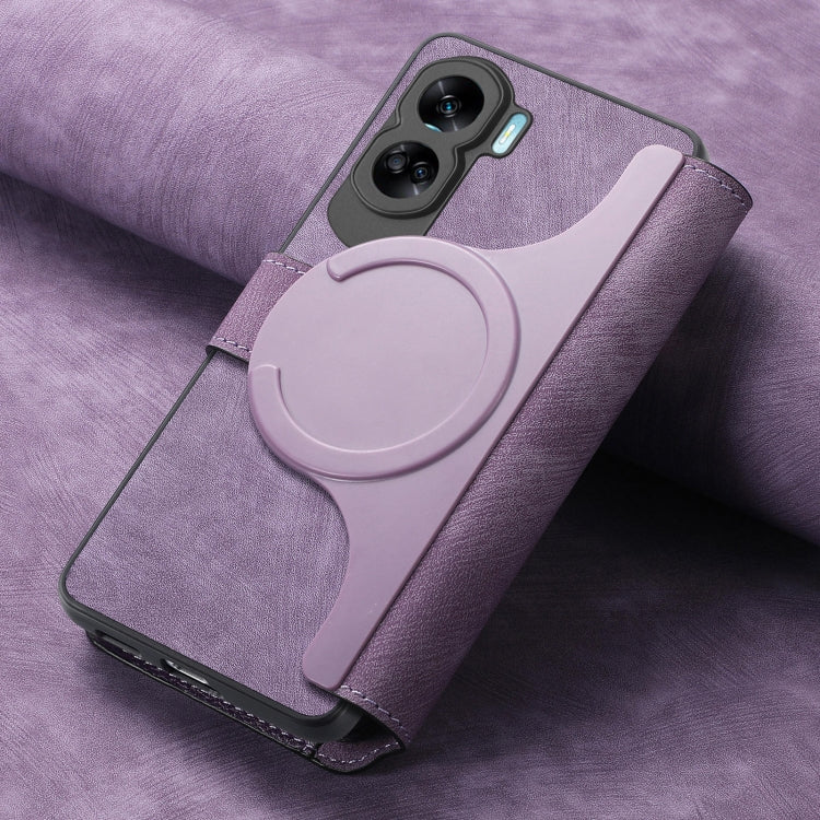 For Honor 90 Lite CaseNeo MagSafe RFID Anti-theft Retro Leather Phone Case(Purple) by CaseNeo