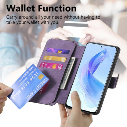 For Honor 90 Lite CaseNeo MagSafe RFID Anti-theft Retro Leather Phone Case(Purple) by CaseNeo