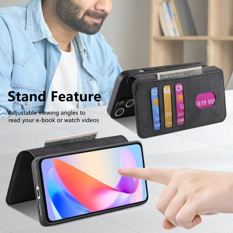 For Honor X6a CaseNeo MagSafe RFID Anti-theft Retro Leather Phone Case(Black) by CaseNeo