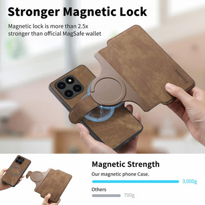 For Honor X6a CaseNeo MagSafe RFID Anti-theft Retro Leather Phone Case(Brown) by CaseNeo