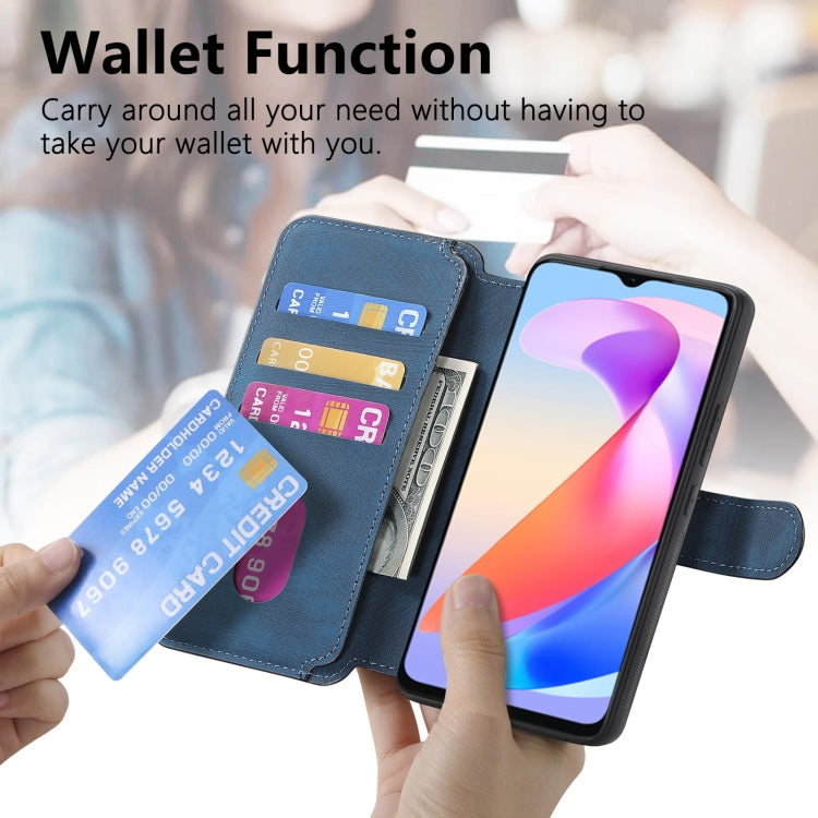 For Honor X6a CaseNeo MagSafe RFID Anti-theft Retro Leather Phone Case(Blue) by CaseNeo