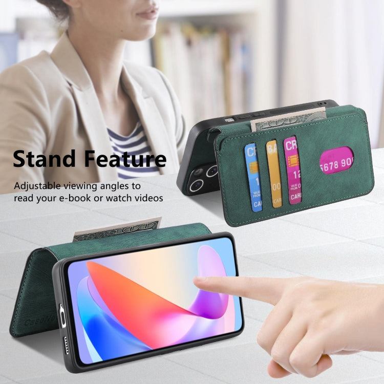 For Honor X6a CaseNeo MagSafe RFID Anti-theft Retro Leather Phone Case(Green) by CaseNeo