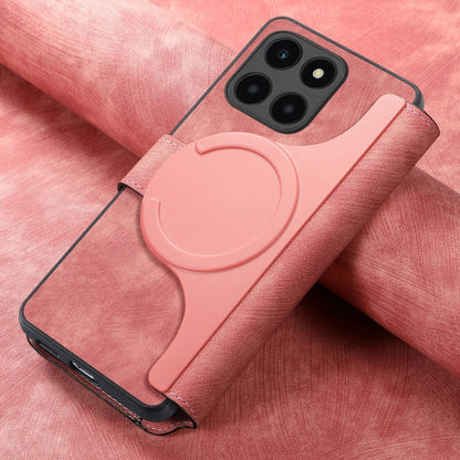 For Honor X6a CaseNeo MagSafe RFID Anti-theft Retro Leather Phone Case(Pink) by CaseNeo