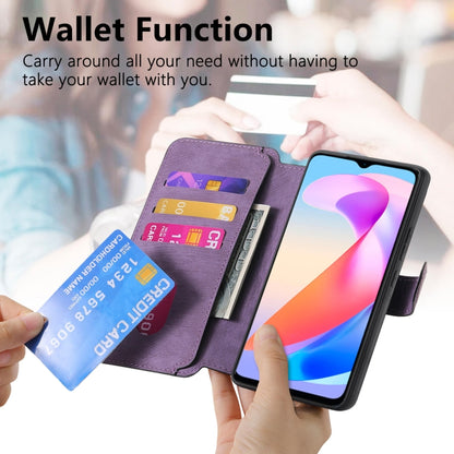 For Honor X6a CaseNeo MagSafe RFID Anti-theft Retro Leather Phone Case(Purple) by CaseNeo