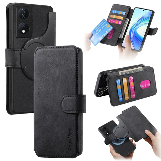 For Honor X7b CaseNeo MagSafe RFID Anti-theft Retro Leather Phone Case(Black) by CaseNeo