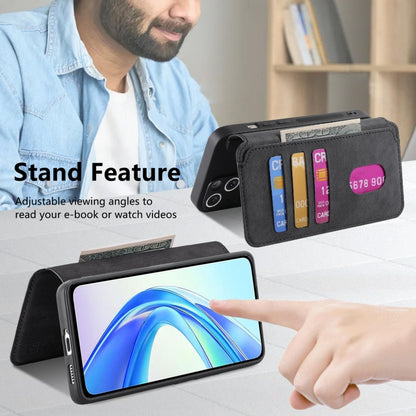 For Honor X7b CaseNeo MagSafe RFID Anti-theft Retro Leather Phone Case(Black) by CaseNeo