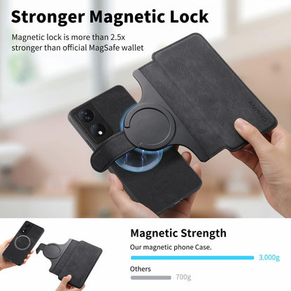 For Honor X7b CaseNeo MagSafe RFID Anti-theft Retro Leather Phone Case(Black) by CaseNeo