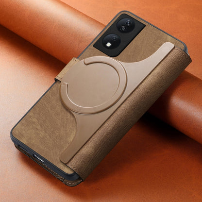 For Honor X7b CaseNeo MagSafe RFID Anti-theft Retro Leather Phone Case(Brown) by CaseNeo