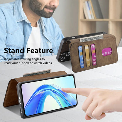 For Honor X7b CaseNeo MagSafe RFID Anti-theft Retro Leather Phone Case(Brown) by CaseNeo