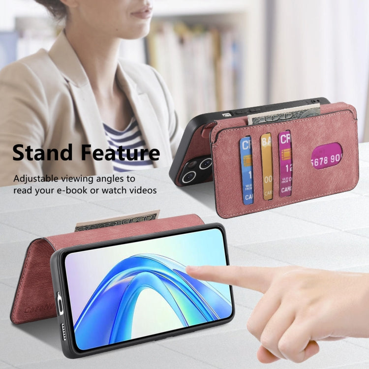 For Honor X7b CaseNeo MagSafe RFID Anti-theft Retro Leather Phone Case(Pink) by CaseNeo