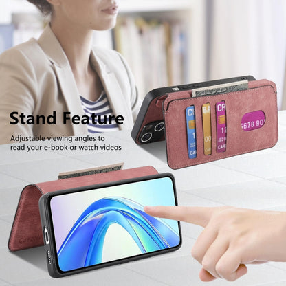 For Honor X7b CaseNeo MagSafe RFID Anti-theft Retro Leather Phone Case(Pink) by CaseNeo