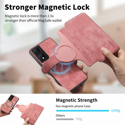 For Honor X7b CaseNeo MagSafe RFID Anti-theft Retro Leather Phone Case(Pink) by CaseNeo