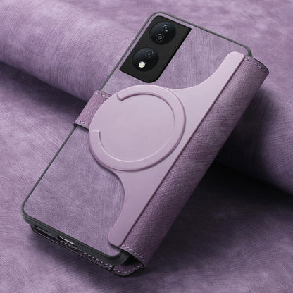 For Honor X7b CaseNeo MagSafe RFID Anti-theft Retro Leather Phone Case(Purple) by CaseNeo