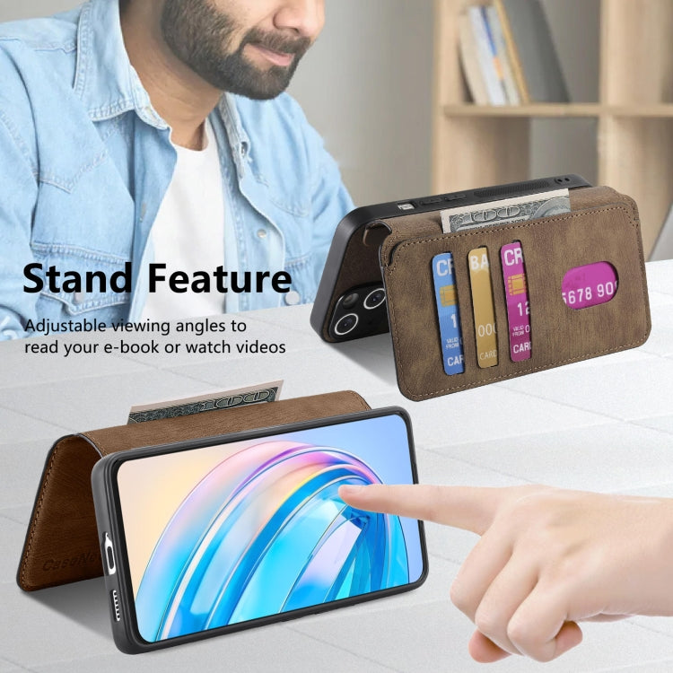 For Honor X8a CaseNeo MagSafe RFID Anti-theft Retro Leather Phone Case(Brown) by CaseNeo