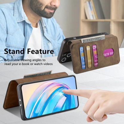 For Honor X8a CaseNeo MagSafe RFID Anti-theft Retro Leather Phone Case(Brown) by CaseNeo