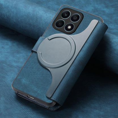 For Honor X8a CaseNeo MagSafe RFID Anti-theft Retro Leather Phone Case(Blue) by CaseNeo