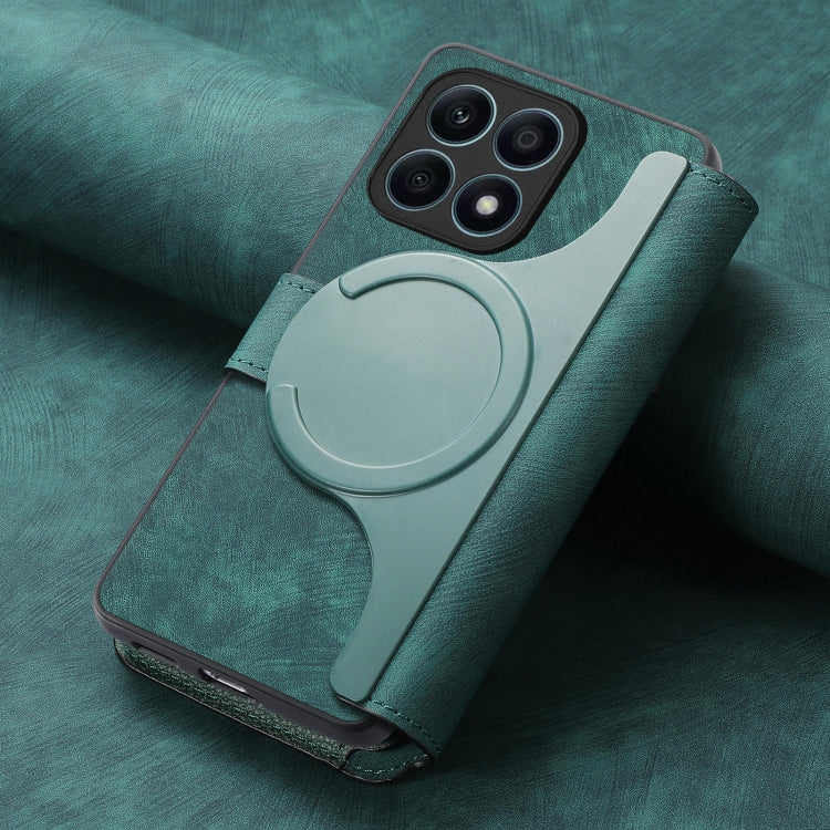 For Honor X8a CaseNeo MagSafe RFID Anti-theft Retro Leather Phone Case(Green) by CaseNeo