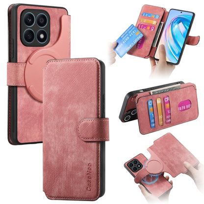 For Honor X8a CaseNeo MagSafe RFID Anti-theft Retro Leather Phone Case(Pink) by CaseNeo