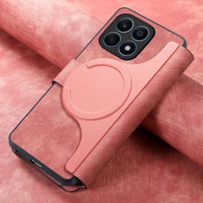 For Honor X8a CaseNeo MagSafe RFID Anti-theft Retro Leather Phone Case(Pink) by CaseNeo