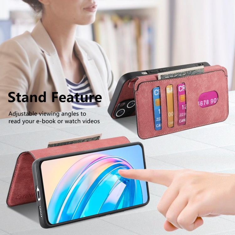 For Honor X8a CaseNeo MagSafe RFID Anti-theft Retro Leather Phone Case(Pink) by CaseNeo