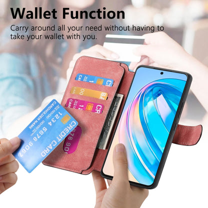 For Honor X8a CaseNeo MagSafe RFID Anti-theft Retro Leather Phone Case(Pink) by CaseNeo