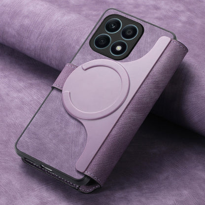 For Honor X8a CaseNeo MagSafe RFID Anti-theft Retro Leather Phone Case(Purple) by CaseNeo