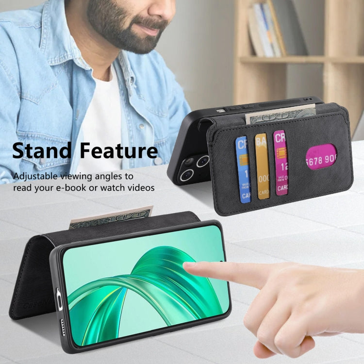 For Honor X8b CaseNeo MagSafe RFID Anti-theft Retro Leather Phone Case(Black) by CaseNeo