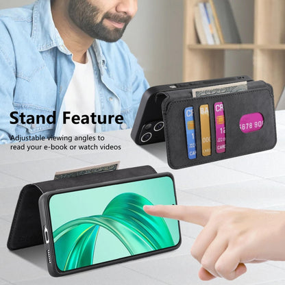 For Honor X8b CaseNeo MagSafe RFID Anti-theft Retro Leather Phone Case(Black) by CaseNeo