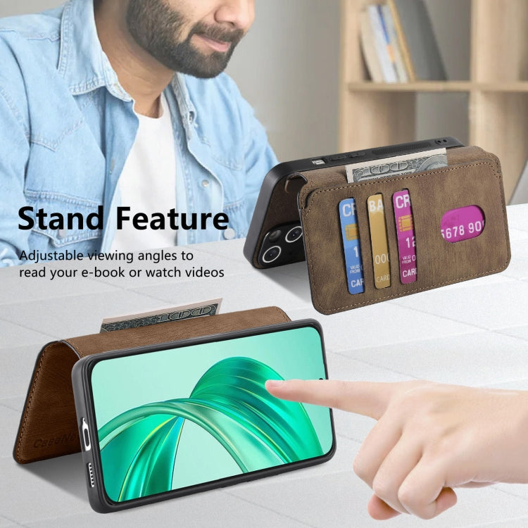 For Honor X8b CaseNeo MagSafe RFID Anti-theft Retro Leather Phone Case(Brown) by CaseNeo