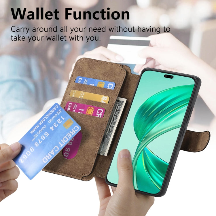 For Honor X8b CaseNeo MagSafe RFID Anti-theft Retro Leather Phone Case(Brown) by CaseNeo