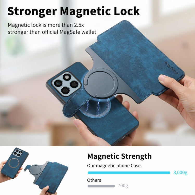 For Honor X8b CaseNeo MagSafe RFID Anti-theft Retro Leather Phone Case(Blue) by CaseNeo