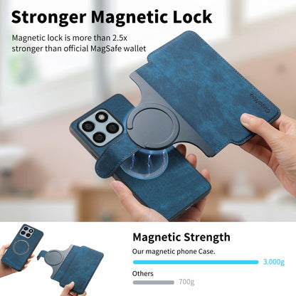For Honor X8b CaseNeo MagSafe RFID Anti-theft Retro Leather Phone Case(Blue) by CaseNeo