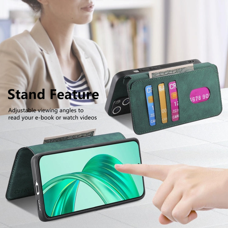 For Honor X8b CaseNeo MagSafe RFID Anti-theft Retro Leather Phone Case(Green) by CaseNeo